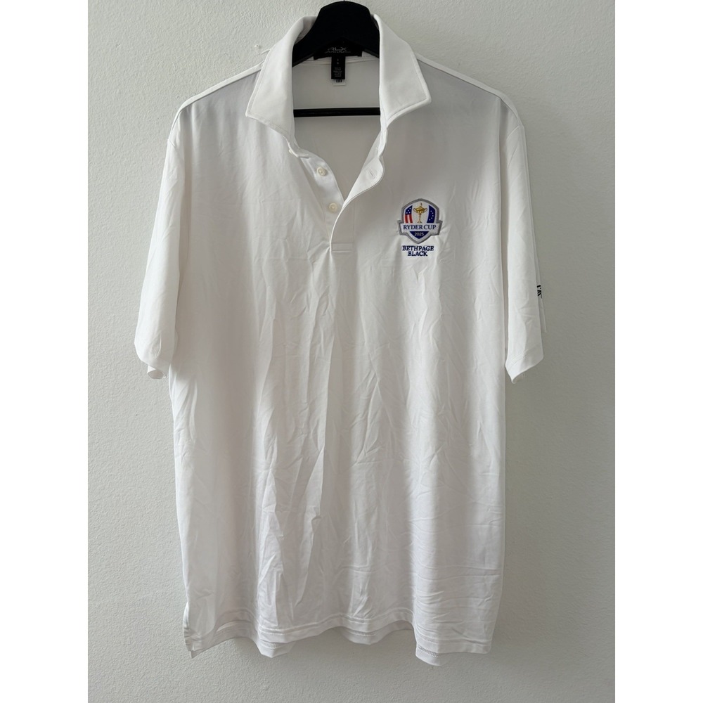 RLX Ralph Lauren 2025 Ryder Cup Bethpage Black Men's White Golf Polo Shirt L